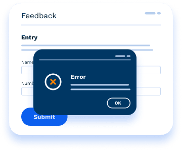 Immediate feedback on data entry errors